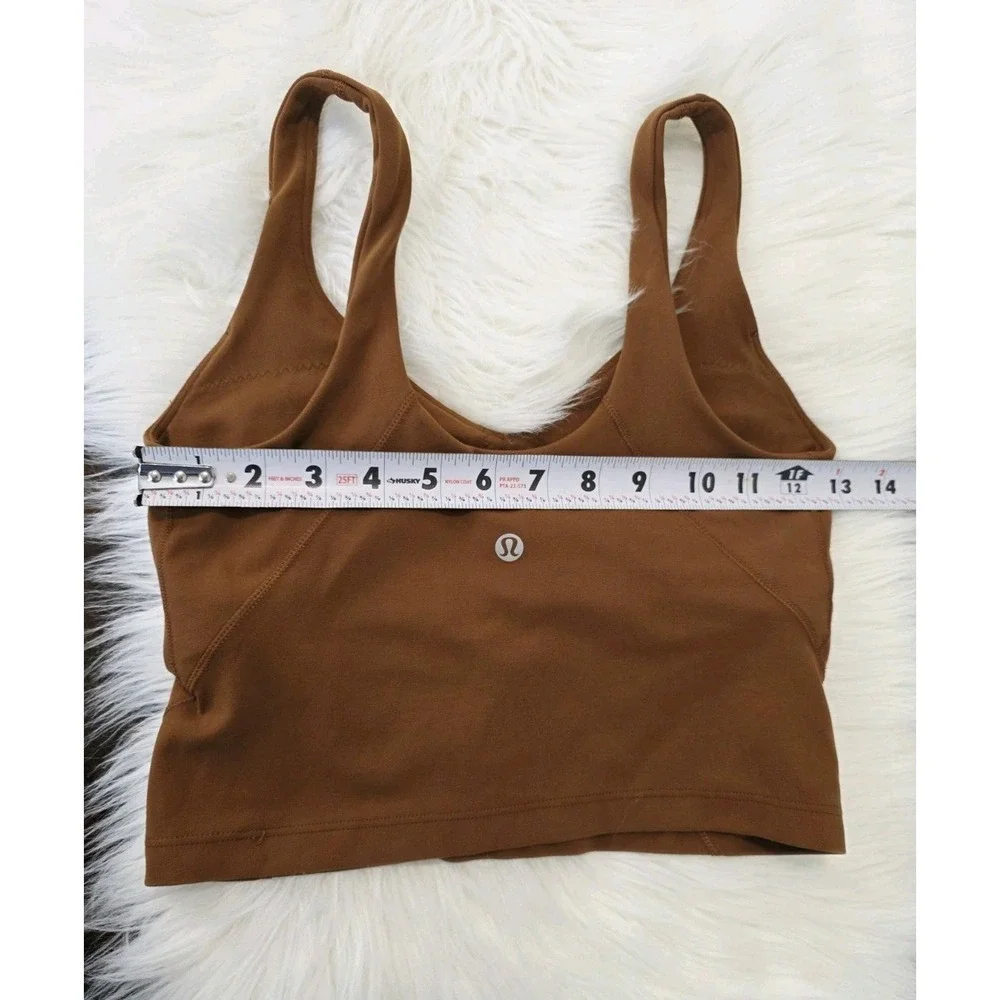 Lululemon Align Crop Tank Top Women's Size 4 Brown Built In Bra